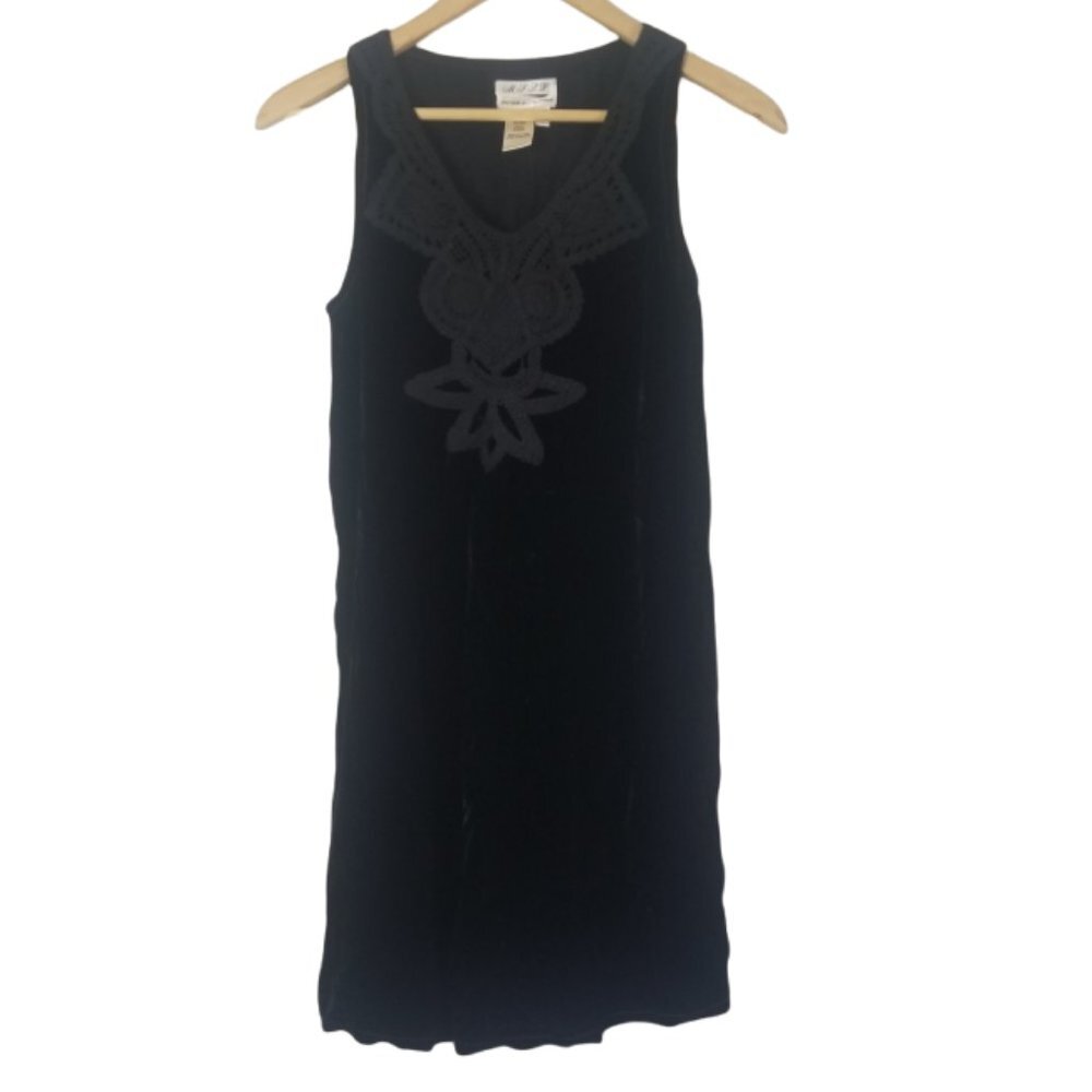 Max Studio Specialty Products velvet sleeveless embroidered dress size XS (237)